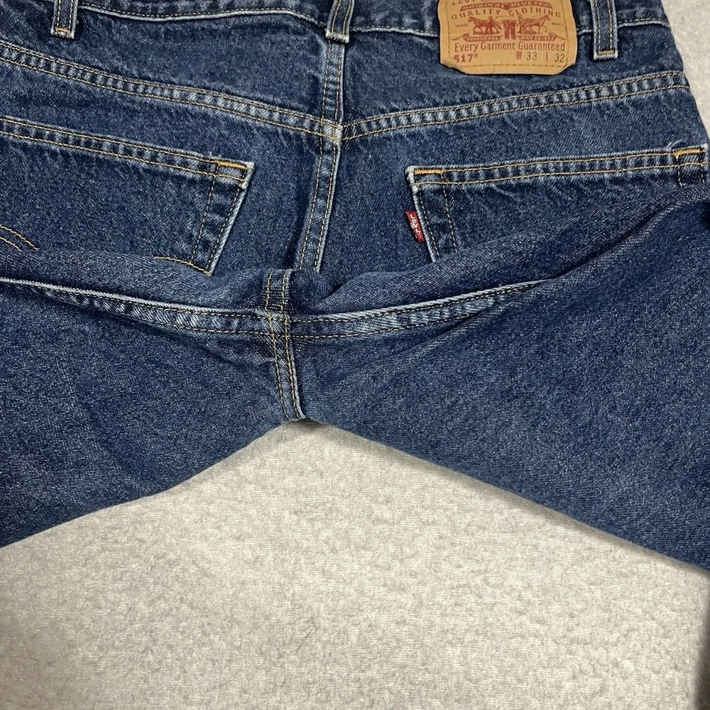 Vintage Levis Jeans Mens 33x32 (Fit 32x32) Blue 517 Bootcut Cowboy Western Dark